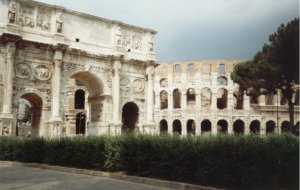 Ancient ruins near to the Colliseum in Rome.