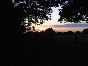 Digital photograph of Sunset at Piper's Vale near Ipswich, Suffolk.